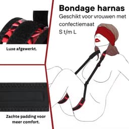 Zwoele Prikkels® Bondage Set – Luxe BDSM Set met Handboeien, Sekskussen, Blinddoek & Verstelbaar Harnas – Voor Vastbinden, Rollenspel en Meer Spanning – BDSM starter kit - Sextoys voor Koppels & Beginners — thumbnail 4