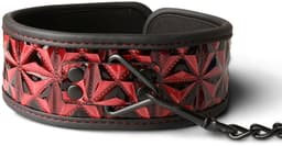 Luxe BDSM Halsband met Leash – Verstelbare Kraag met Ketting & Polsriem – Zwart/Rood Design voor Dominantie & Rollenspel — thumbnail 4