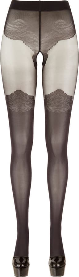 Cottelli Collection – Erotische Kousen met Over Knee Look tot aan Dijen voor Sexy Uitstraling – Maat XS - Zwart — thumbnail 1