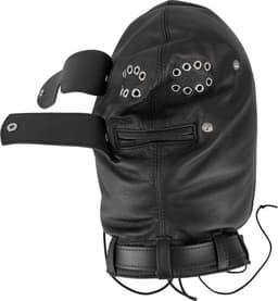 LateX – Latex Hoofdmasker in Strakke Anatomische Vorm met Montage Ring voor Mond – Zwart — thumbnail 2
