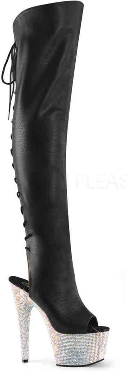 Pleaser Overknee Laarzen -35 Shoes- BEJEWELED-3019DM-7 Zwart — afbeelding 1