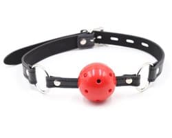 Smart Moves - Ball Gag - Plastic Bal met Ademgaten - Rood/Zwart