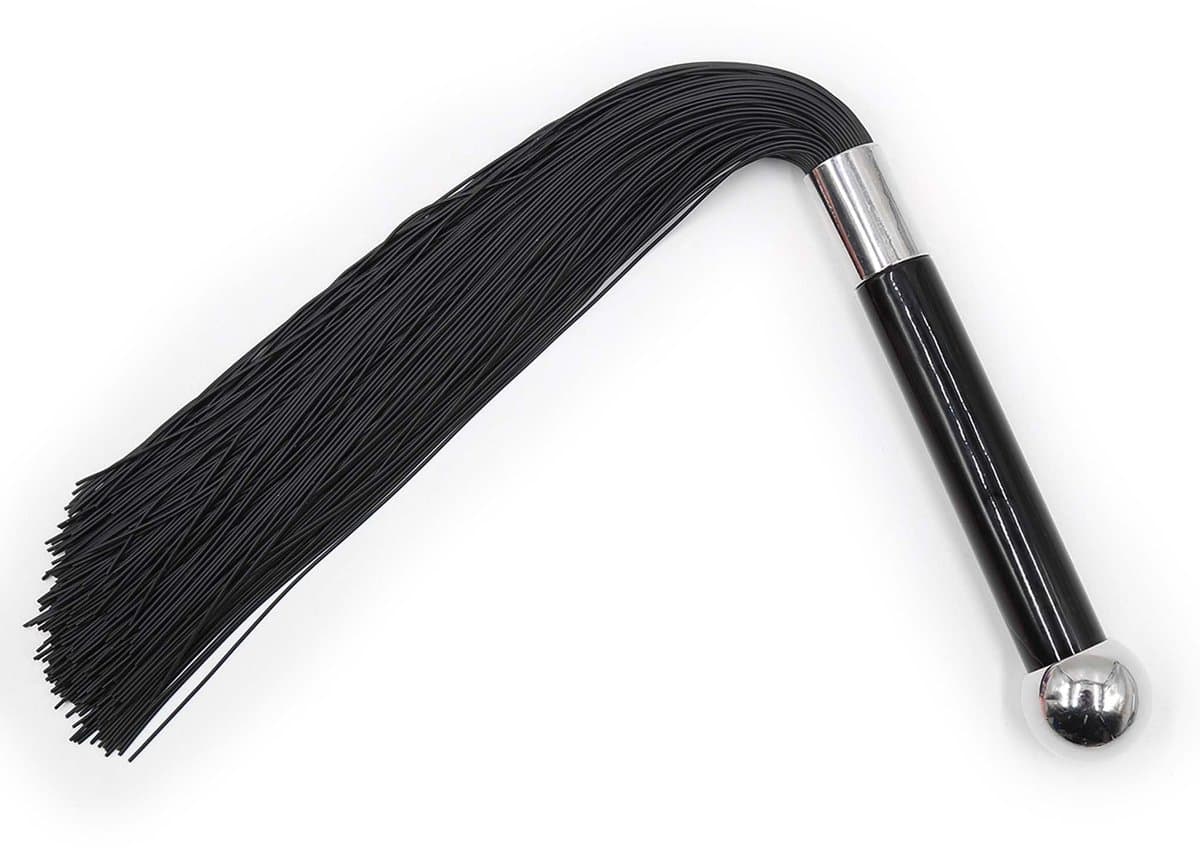 Smart Moves - Siliconen Flogger - 40 cm - Zwart — afbeelding 1