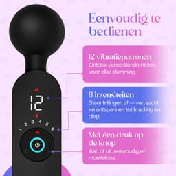 Flowa® Naya – Magic Wand - Vibrator voor Vrouwen - Krachtige Clitoris Satisfyer - 72 Standen - Fluisterstil - Sex Toys voor Vrouwen - Cadeau voor Vrouw - Zwart — thumbnail 5