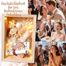 Romantisch geldcadeau met eeuwige bloemen en houten doos voor hem en haar — thumbnail 3
