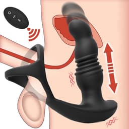 Anale-seks-butt-plug-penisring-mannelijke-prostaat-lul-massage-vibrator-speeltje-voor-mannen — thumbnail 1