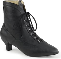 Fab-1005 enkellaars met veters en korte hak mat zwart - Steampunk Victoriaans - (EU 45 = US 14) - Pleaser Pink Label — thumbnail 1