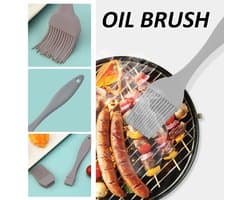 5 grijze heteluchtfriteuse-bekervormen met 1 grijze olieborstel, siliconen bakvormpjes, kleine puddingvormen, siliconen bakvormen voor het bereiden van pudding, cake, eieren enz.