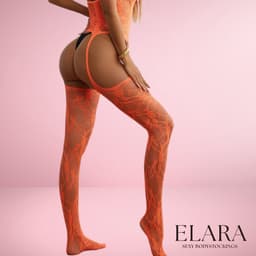 Elara - Calindra - Bodystocking Erotische Lingerie met Open Kruis - Catsuit - S t/m XL - Sexy Dames Lingerie - Mint — thumbnail 3