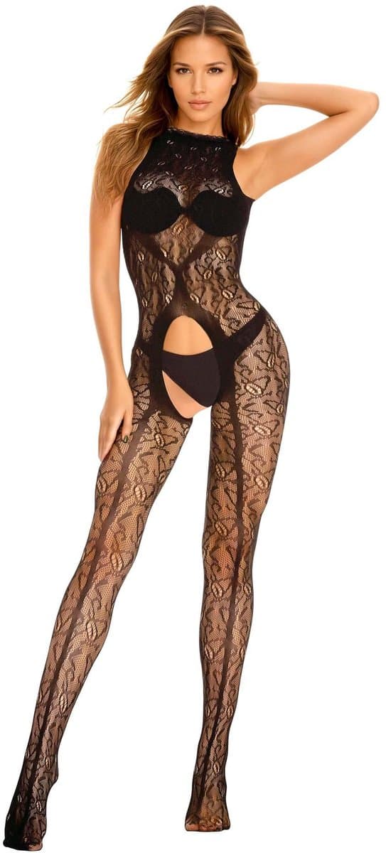 Bodystocking 2038 black Onesize S t/m L – Zwarte Sensatie — afbeelding 1