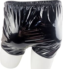BamBella ® - Boxer short Maat S/M Datex Zwart (Latex en stof SM kleding BDSM erotische heren kleding ondergoed lingerie onderbroek zwart — thumbnail 4