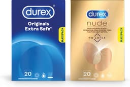 Durex - 40 Condooms - Extra Safe 20 stuks - Nude No Latex 20 stuks - Voordeelverpakking — thumbnail 1