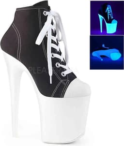 Pleaser - FLAMINGO-800SK-02 Plateau Laarzen, Paaldans schoenen - Paaldans schoenen - 39 Shoes - Zwart — thumbnail 1