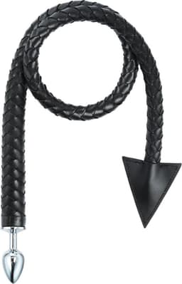 vscnovelty® buttplug met leren staart - Devils Tail with Metal Plug - 100 cm — thumbnail 3