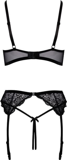 Cottelli Collection Open Lingerie met Fluwelen Nuances - Lifter Jarretelgordel en Open String - Verleidelijke Lingerie met Sieraden - Maat 80B/M — thumbnail 2
