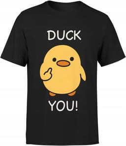 Merkloos - Humoristisch T-shirt - Katoenen Materiaal - 'Duck You' Print — thumbnail 1