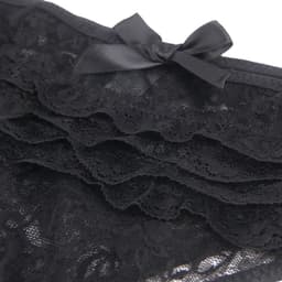 Zeloria Kanten Slip Open Kruis – String Open kruis Zwart – Dames Lingerie Slip Stretch – L — thumbnail 3