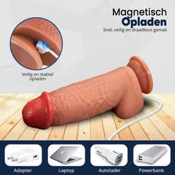 360° Rotatie Dildo XXL – Realistisch met Ballen – G-spot & Anale Vibrator – Zacht Siliconen- Seksspeeltje - Dildo voor Mannen en Vrouwen Lovemytoy® — thumbnail 5