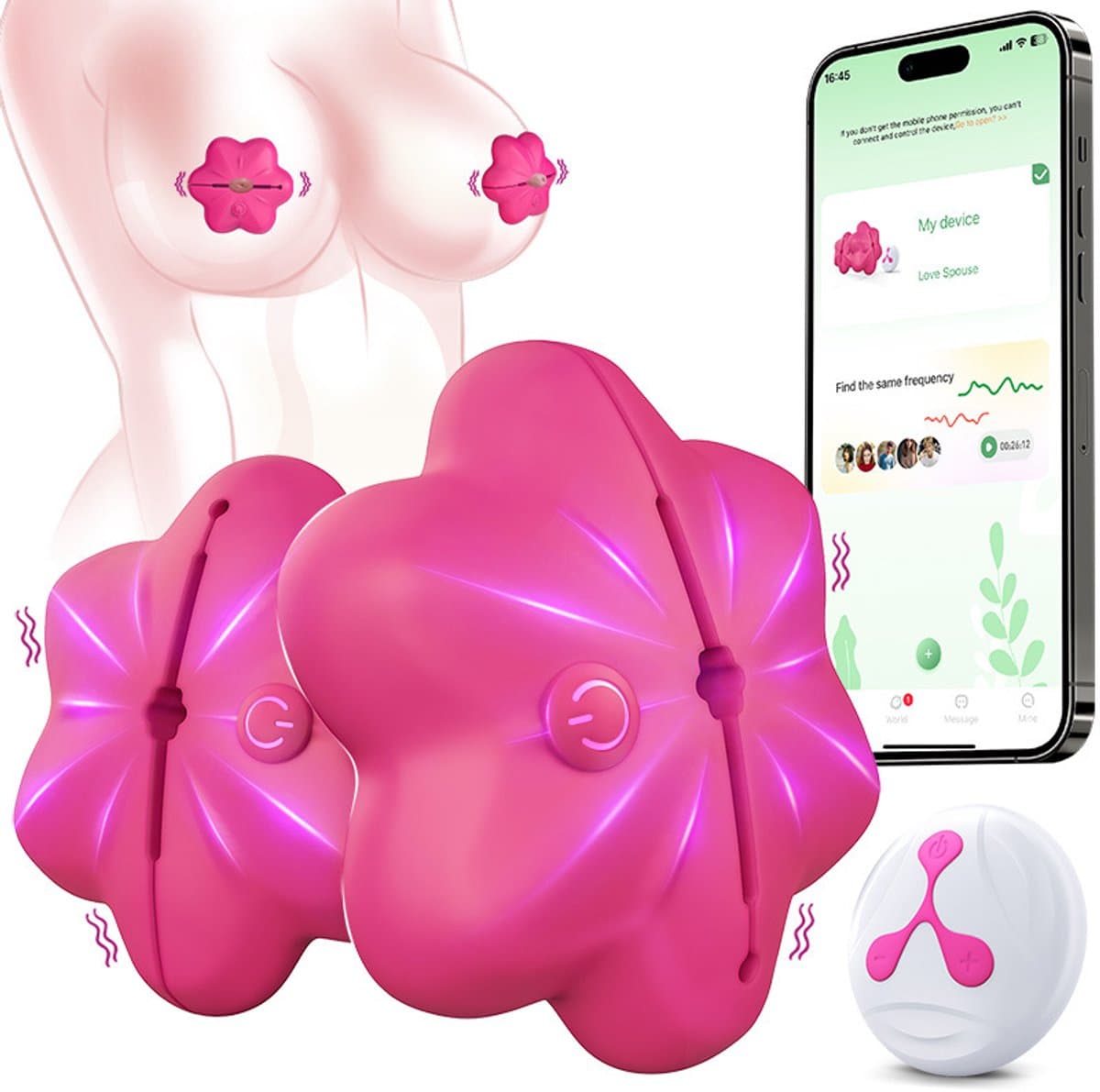 Oneay Tepelspeeltjes, tepelvibrators, seksspeeltjes voor vrouwen, BDSM-speeltjes, vibrerende tepelklemmen, seksspeeltjes voor volwassenen met app-afstandsbediening, seksspeeltjes voor stellen, seksproducten — afbeelding 1
