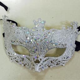 Masker - Venetiaans masker - Oogmasker - Gemaskerd bal - Verkleedmasker feest - Zilver met glitter - Jonyx — thumbnail 2