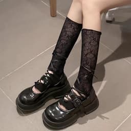 Dailygoods - Lange Kant Handschoenen, Kant Handschoenen Zwart en Gothic Tattoo Chokers Roos Prom Opera Wanten Handschoenen voor Vrouwen en Meisjes Vingerloos Elleboog Lengte Vintage Mesh Handschoenen Lolita — thumbnail 3
