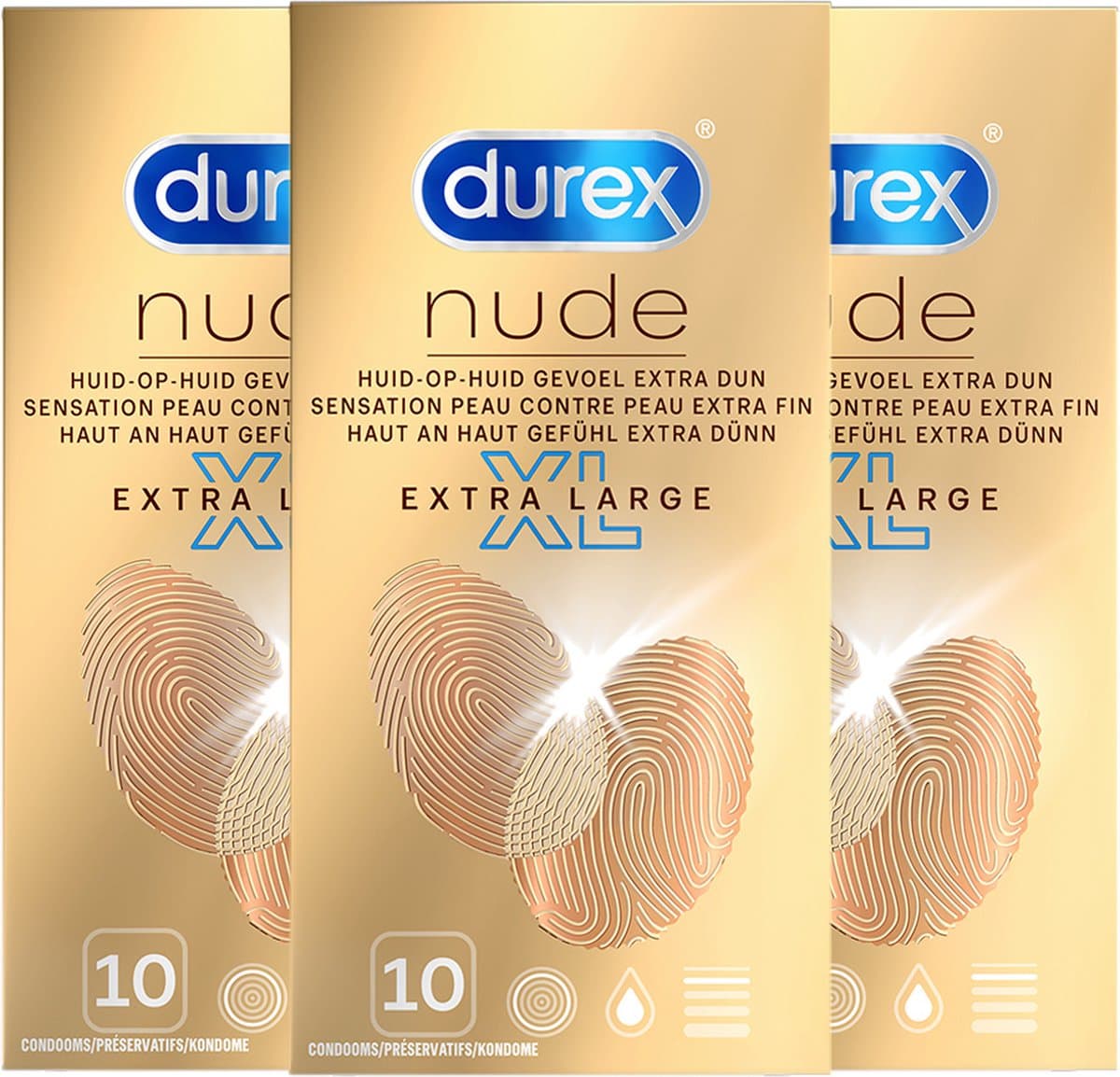 Durex Condooms Nude XL 10st - 3 Stuks - Voordeelverpakking — afbeelding 1