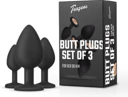 Teazers - Buttplug Set - 3 Delige Set - Buttplugs - Anal Plug - Sex Toys voor Vrouwen en Mannen - Seksspeeltjes - Zwart — thumbnail 1