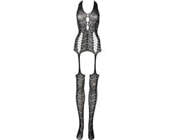 Shots - Le Désir Bodystocking met Kanten Jarretel - One Size black O/S — thumbnail 2