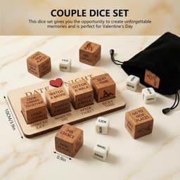 Koppel Dobbelstenen - Date Night - Relatie Versterken - Houten Dobbelstenen - 5 stuks - Niet gespecificeerd — thumbnail 3