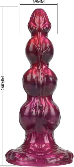 Power Monsters - Primal Beastlord - Monster Dildo - 26 cm - Rood/Roze — thumbnail 3