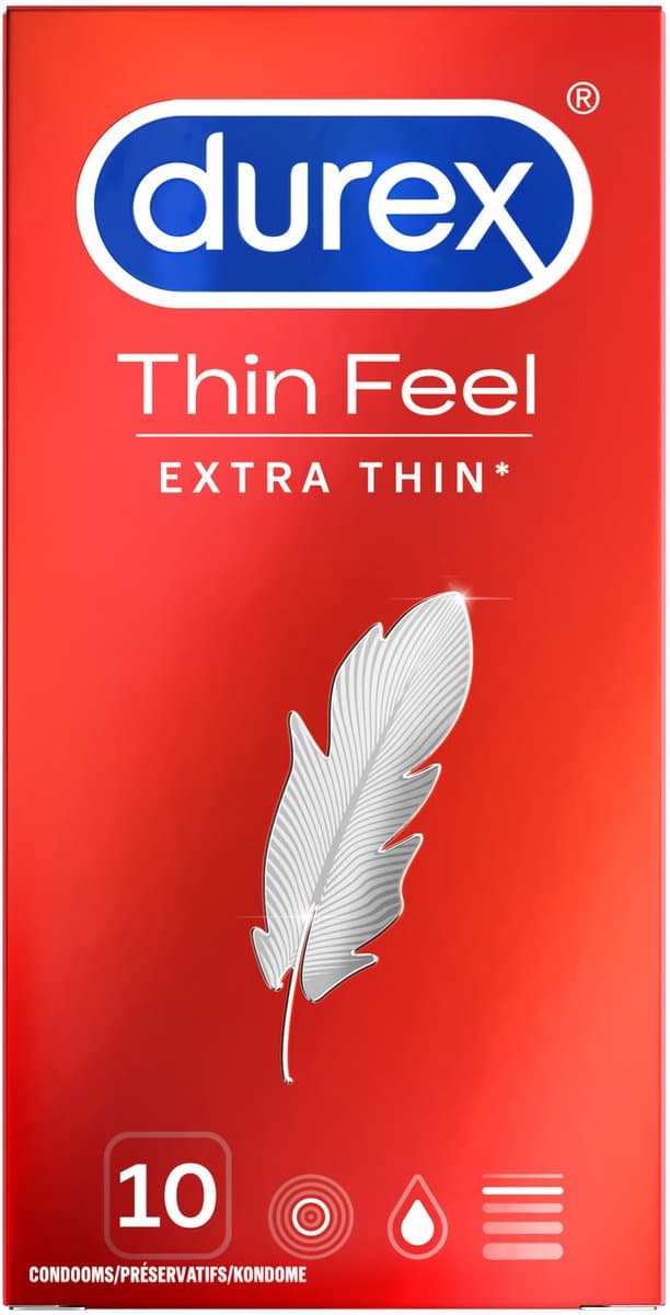 Durex Condooms Thin Feel Extra Thin 10st - 5 Stuks - Voordeelverpakking — afbeelding 1