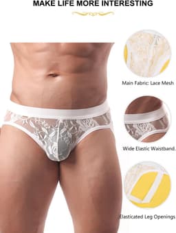 Dailygoods- Tanga sexy herenslip - ademend mesh - lage taille - grote maten - transparant ondergoed - hypoallergene materiaalmix - String — thumbnail 5