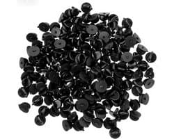 100 stuks rubberen pin achterkant, vlinderpin back steeksluiting, ronde vervanging speld voor knutselen, doe-het-zelf sieraden, uniform badge, spelden maken van sieraden