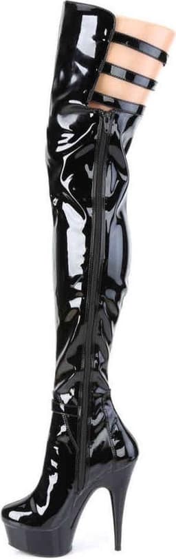 Pleaser - DELIGHT-3055 Plateau overknee Laarzen - US 6 - 36 Shoes - Zwart — thumbnail 3