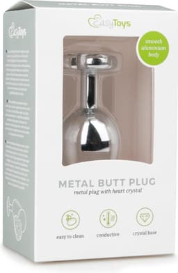 Metalen buttplug met hartje - zilverkleurig — thumbnail 4