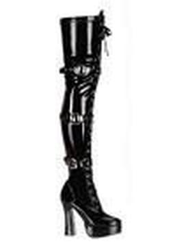 Pleaser - ELECTRA3028 Plateau overknee Laarzen - US 11 - 41 Shoes - Zwart — thumbnail 1