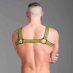 665 Neopreen - Riemenbody - Neoprene Bulldog Harness - Groen - Verkrijgbaar in 3 maten M — thumbnail 3