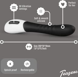 Teazers - G-Spot Vibrator - Oplaadbaar - Vibrators voor Vrouwen - Sex Toys voor Vrouwen - Vibrators - G-Spot Vibrator - Zwart — thumbnail 2