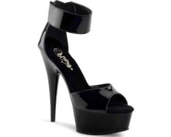 Pleaser - DELIGHT-670-3 Sandaal met enkelband - US 11 - 41 Shoes - Zwart