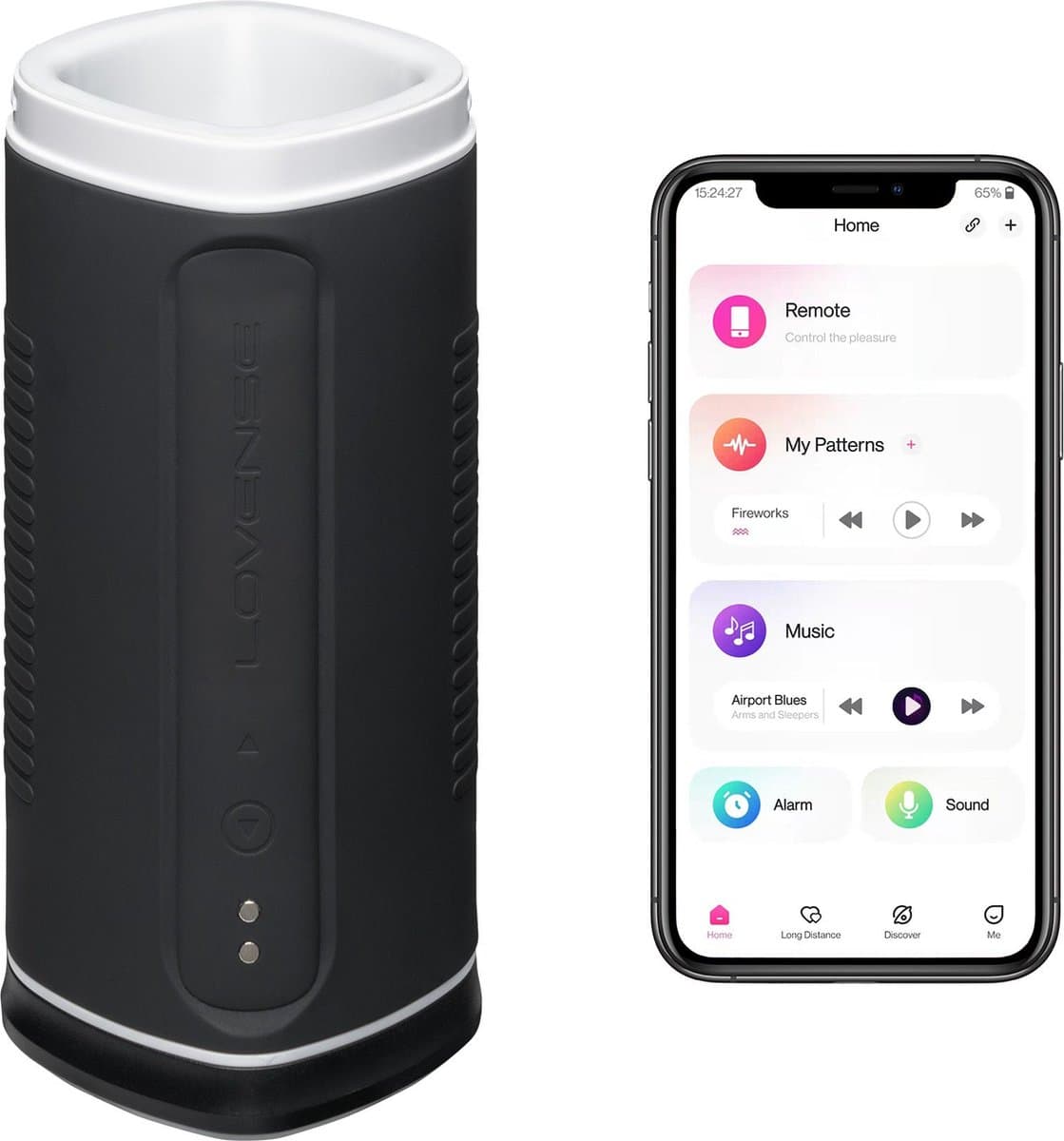 Lovense - Automatische Masturbator Met App - Zwart — afbeelding 1