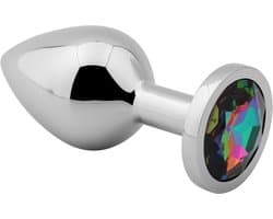 Banoch - Buttplug Aurora Rainbow Large - Metalen buttplug - Diamant steen - Regenboog