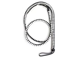 Luxe SM Zweep XXL - Groot - Zwart - Wit - BDSM - 2 Meter - PU Leder