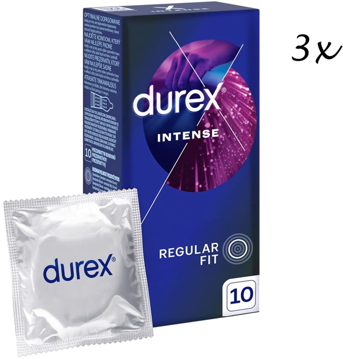 Durex Condooms – Orgasm Intense - 30 Stuks (3 x 10) – Met Ribbels voor Maximale Stimulatie -Discreet en Stevig Verpakt - Met Kwantumkorting — afbeelding 1