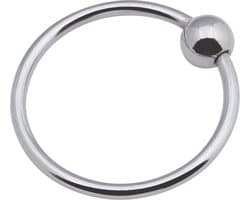 Banoch - Glansring Veronica 28 mm - metalen eikelring met bal - cockring | penisring