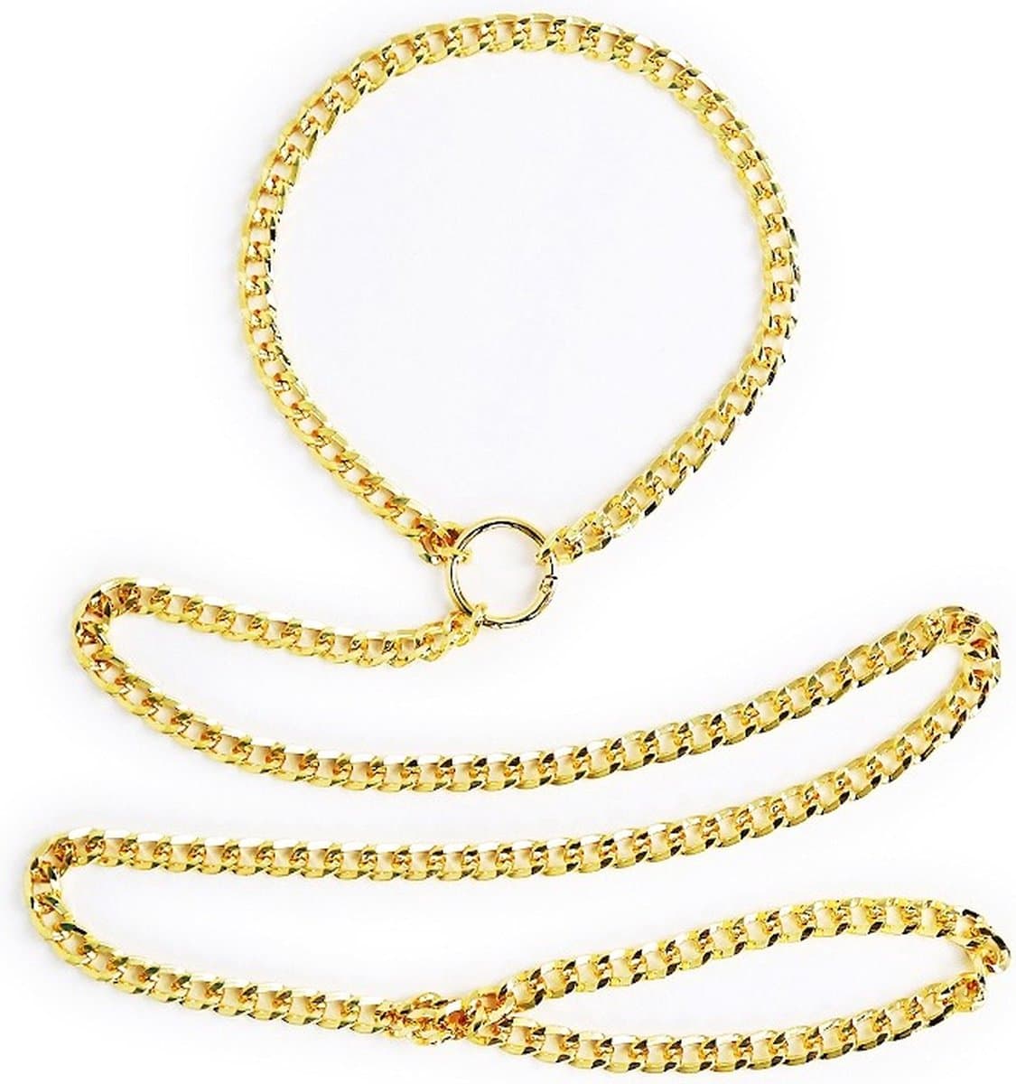 Nooitmeersaai - Metalen gouden halsband met ketting — afbeelding 1