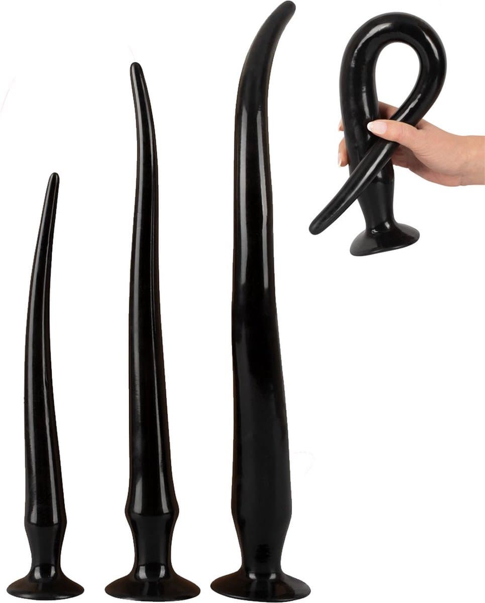 Lusty Super Lange Buttplug Set van 3 - Met Zuignap - Flexibel - Anaalplug voor gevorderden - Anal Toys - Sex Toys - Seksspeeltjes — afbeelding 1