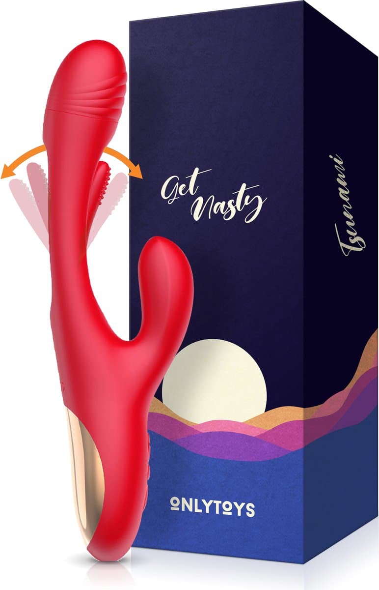 ONLYTOYS ® Tsunami - Premium 3 in 1 Vibrator - Tarzan Vibrators voor Vrouwen - Clitoris Stimulator & G-spot Vibrator - Rabbit - Stotende Dildo — afbeelding 1