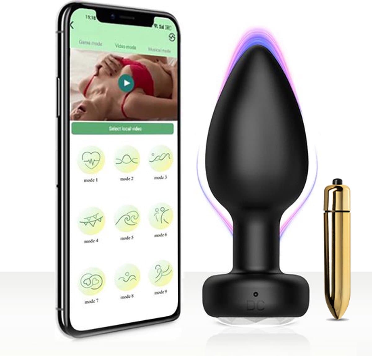 LoveVlijt - Vibrerende Buttplug met App - Wereldwijd Bereik - Sex Toys voor Koppels, Mannen en Vrouwen - Op Afstand te Besturen - Anaal Dildo - Waterdicht - Anaal Vibrator - Buttplug - Anale Speeltjes - Inclusief Bullet Vibrator - Intense Orgasmes — afbeelding 1