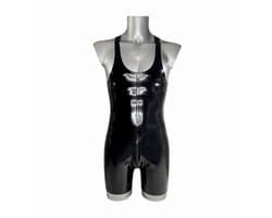 Latex rubberen bodysuit - Open kruis en billen functie - Rits - 100% Latex - Jumpsuit