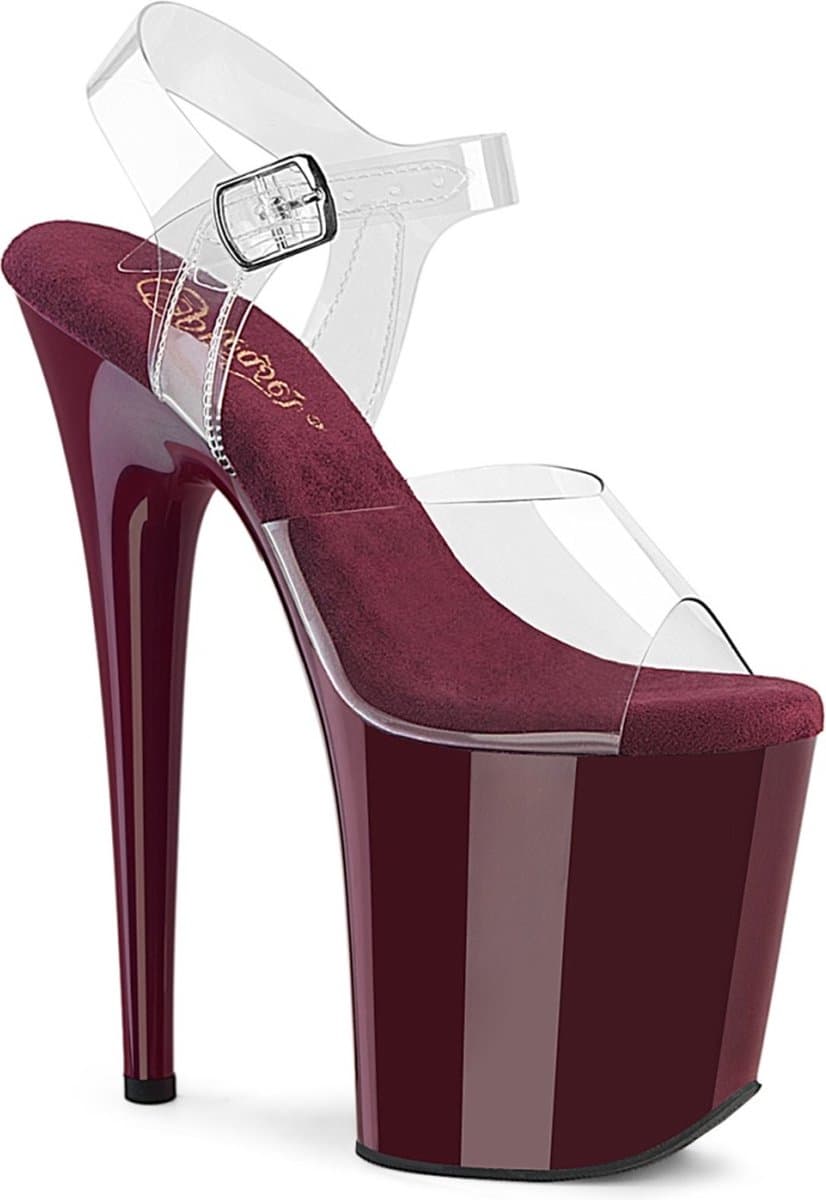 Pleaser - FLAMINGO808 Sandaal met enkelband, Paaldans schoenen - US 8 - 38 Shoes - Rood — afbeelding 1